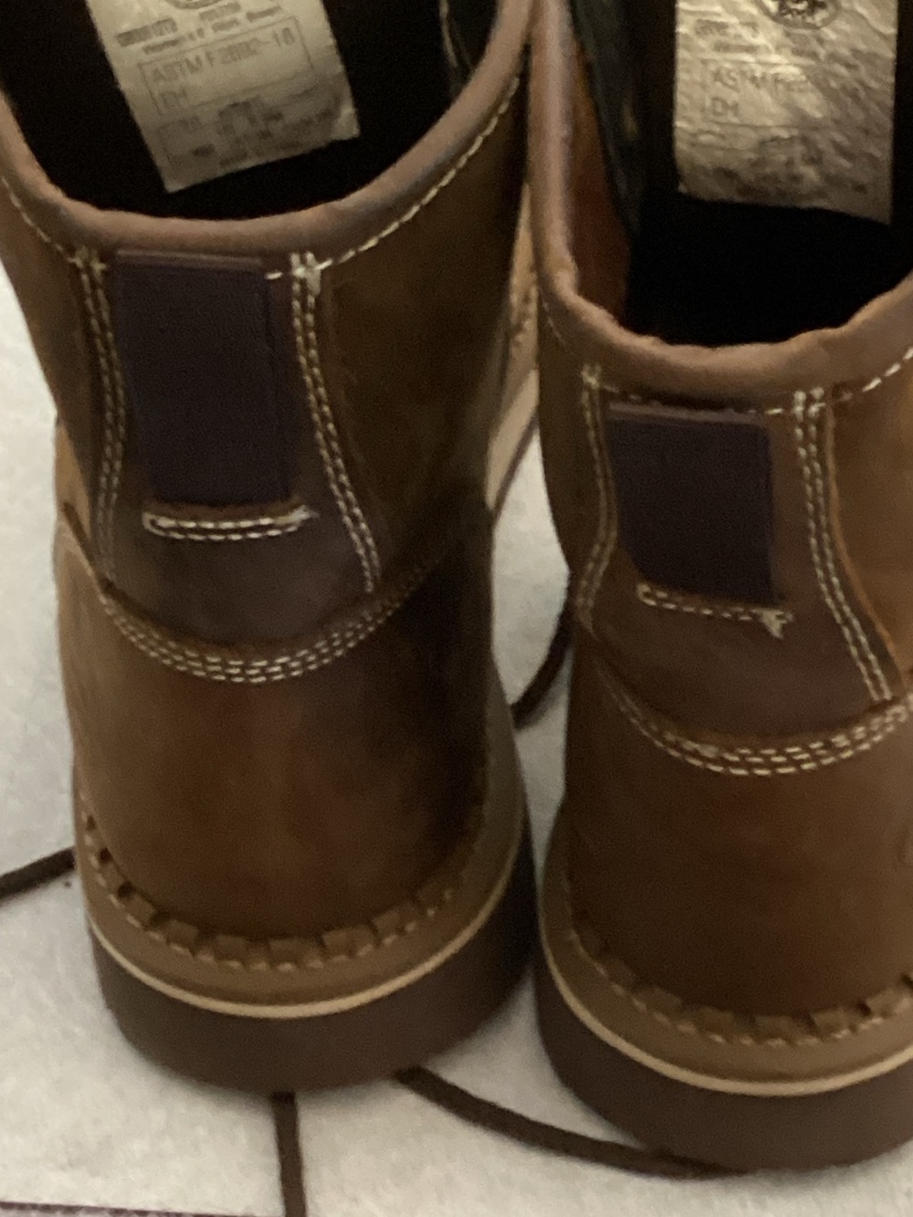 Georgia Boot Brown Leather Lace-Up Work Boots with Padded Collar - Picture 6 of 6